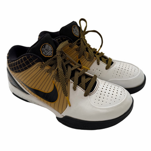 Nike Zoom Kobe 4 Protro Del Sol White Black Gold Size 10 Basketball Swoosh
